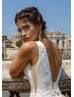 Beaded Ivory Satin Champagne Tulle Wedding Dress